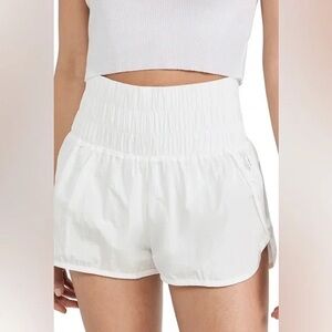 Heyson White Lined High Waist Running Shorts